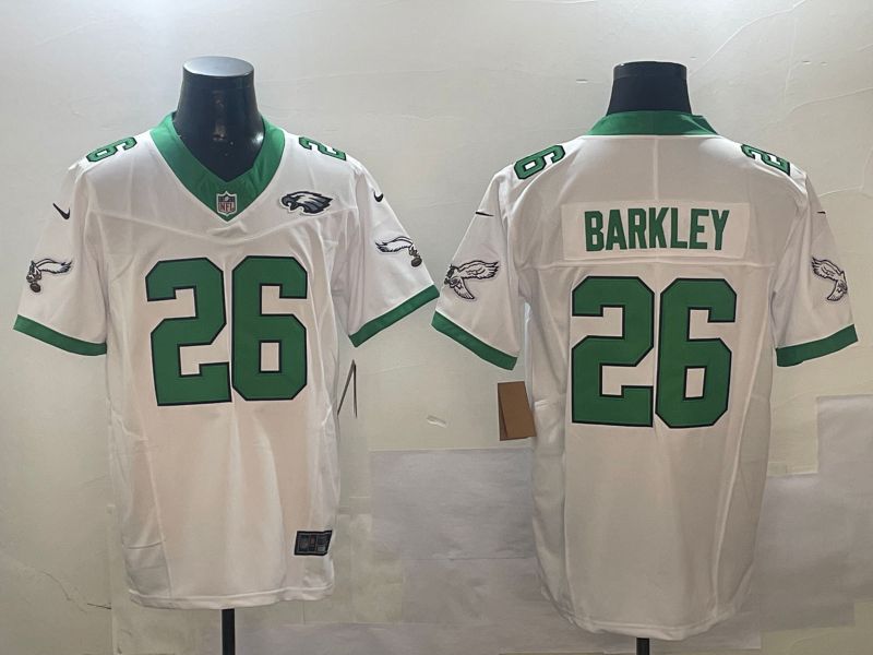 Men Philadelphia Eagles #26 Barkley White Thanksgiving three generations 2024 Nike Limited NFL Jersey style 3->dallas cowboys->NFL Jersey